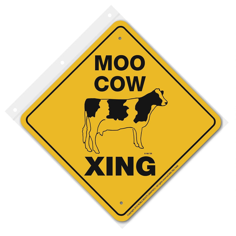 Moo Cow Xing Sign Aluminum 12 in X 12 in #20733