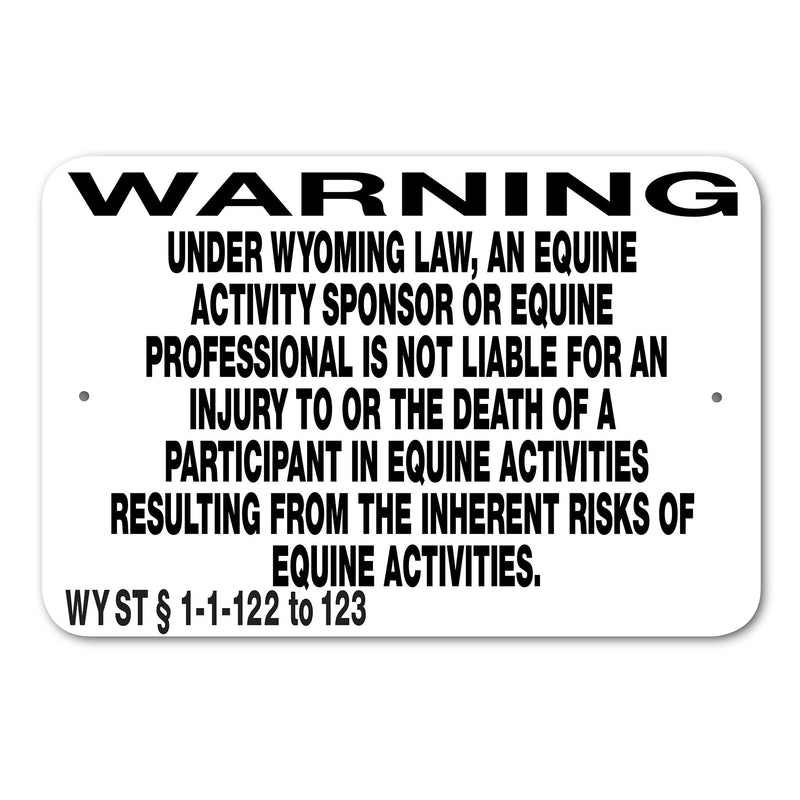 Equine Liability Signs U-W