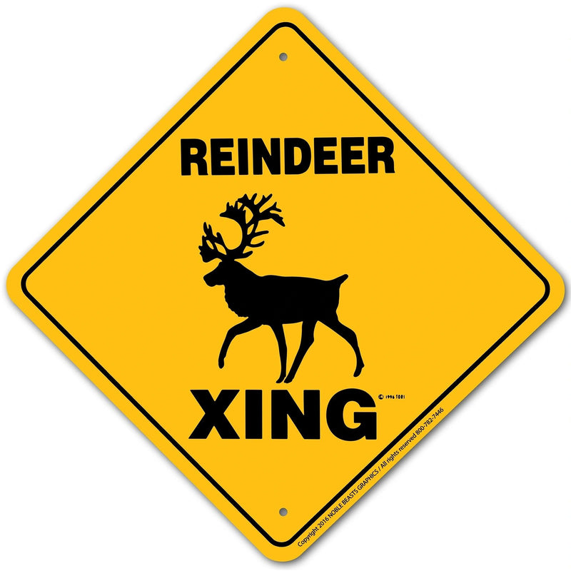 Reindeer Xing Sign Aluminum 12 in X 12 in #20911