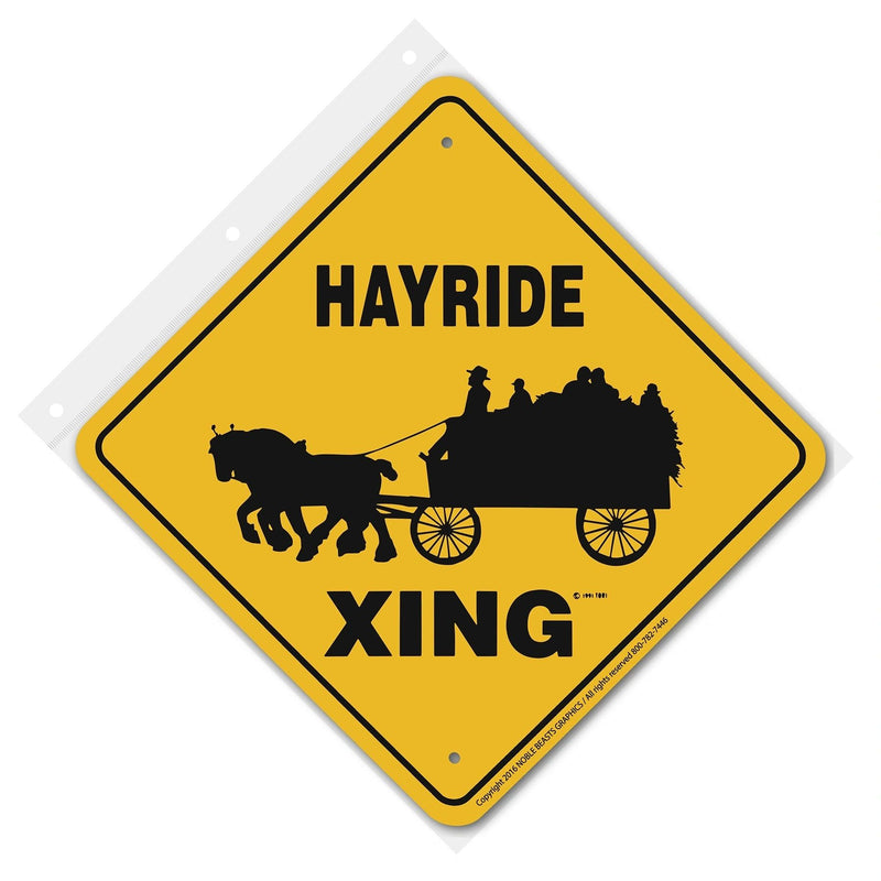 Hayride Xing Sign Aluminum 12 in X 12 in #20686