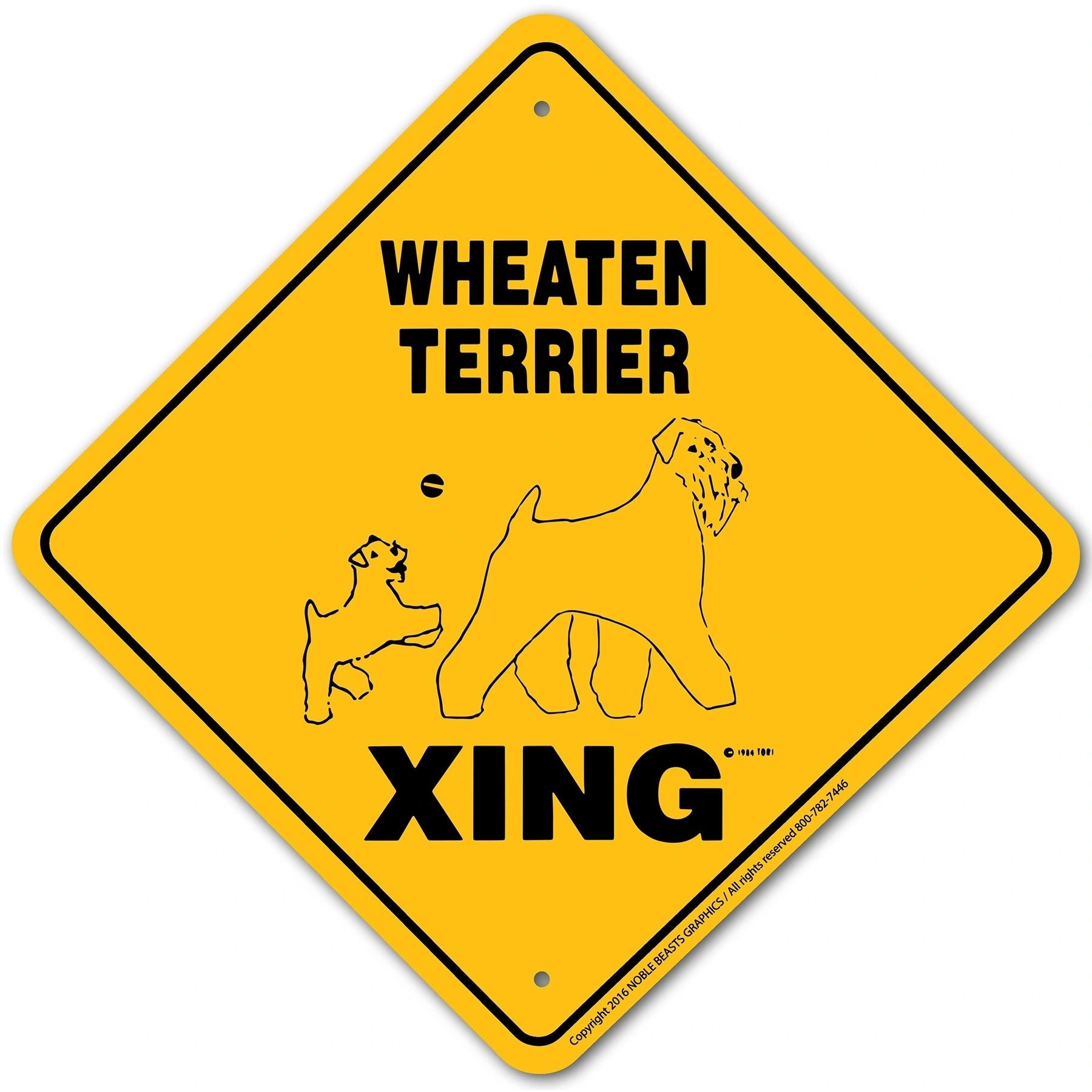 Wheaten Terrier Xing Sign Aluminum 12 in X 12 in #20544