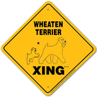 Wheaten Terrier Xing Sign Aluminum 12 in X 12 in #20544