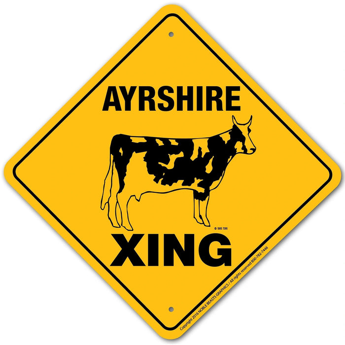 Ayrshire Xing Sign Aluminum 12 in X 12 in #20722
