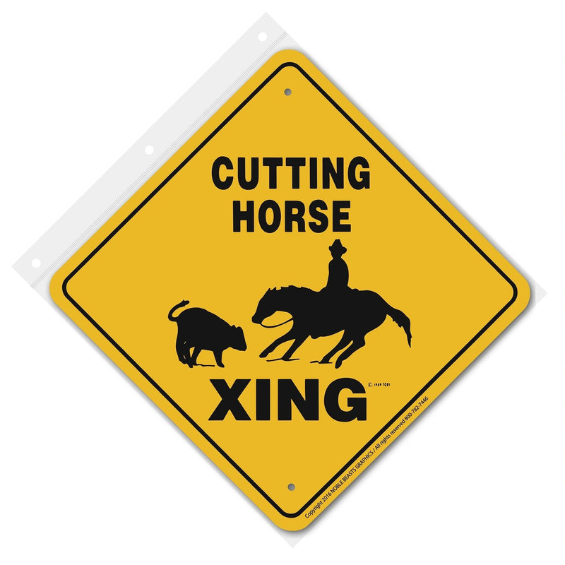 Cutting Horse Xing Sign Aluminum 12 in X 12 in #20536