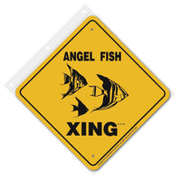 Angel Fish Xing Sign Aluminum 12 in X 12 in #20851