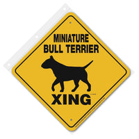 Miniature Bull Terrier Xing Sign Aluminum 12 in X 12 in #20021