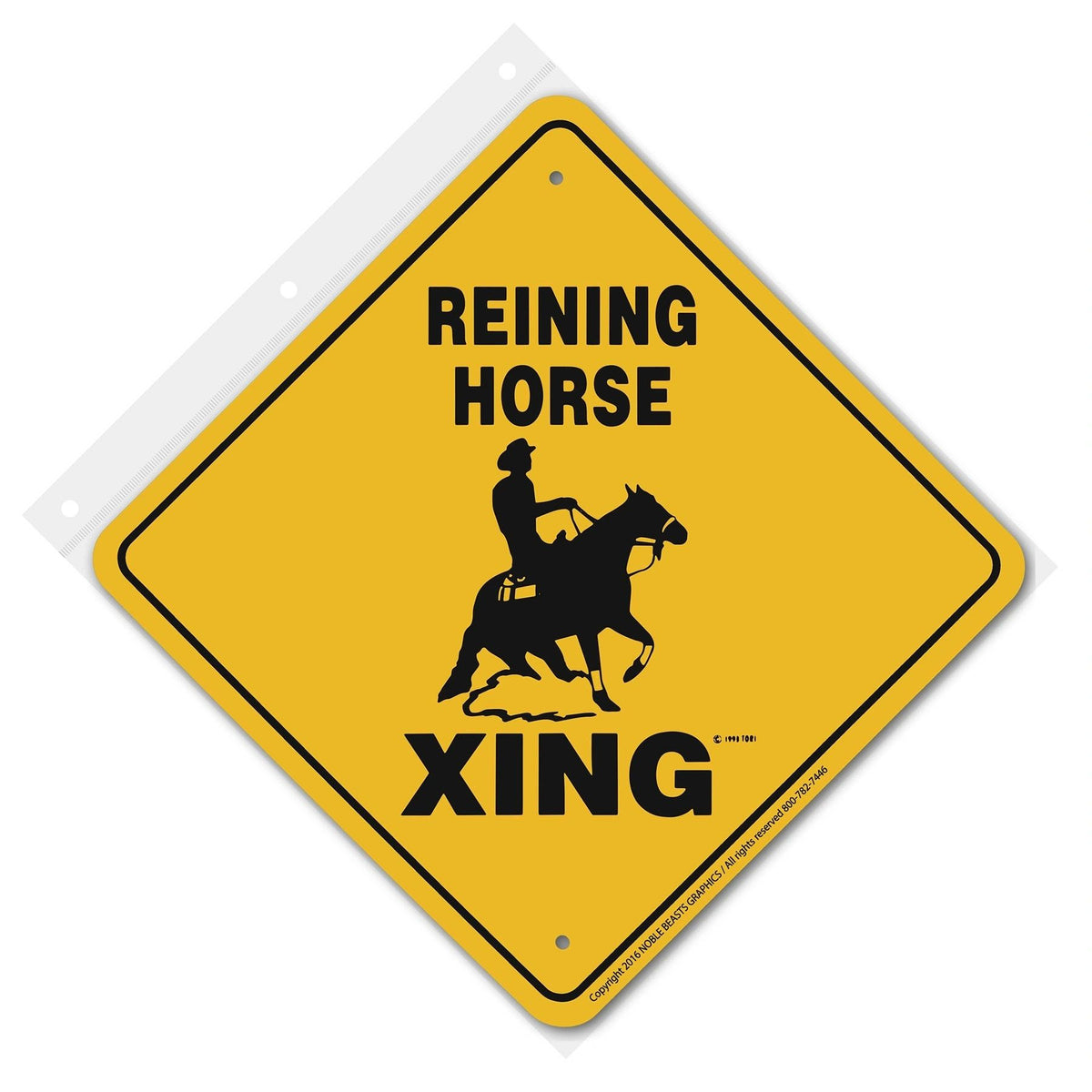 Reining Horse Xing Sign Aluminum 12 in X 12 in #20770