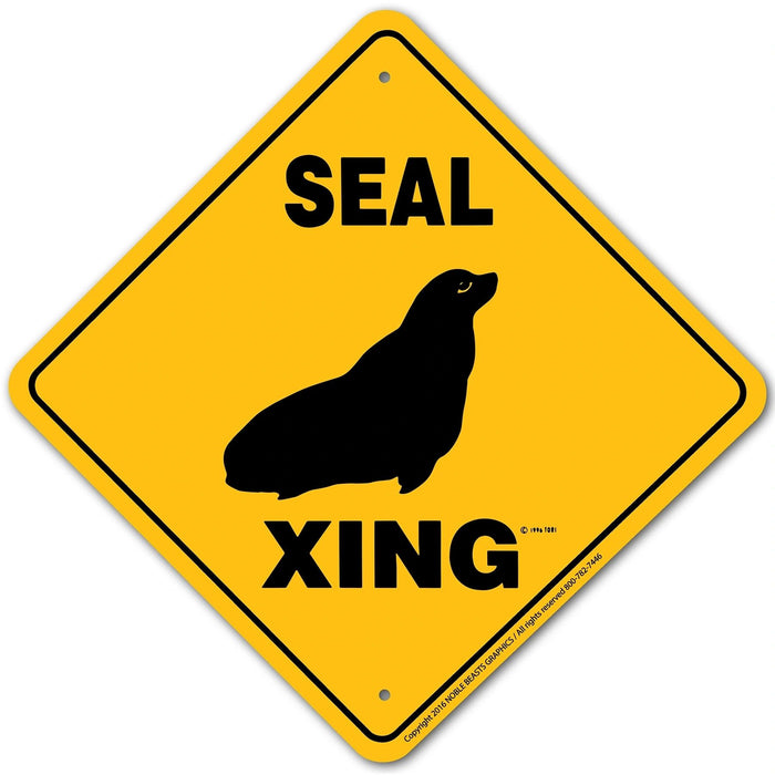 Seal Xing Sign Aluminum 12 in X 12 in #20846
