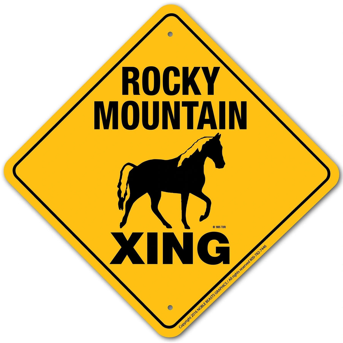 Rocky Mountain Xing Sign Aluminum 12 in X 12 in #20007