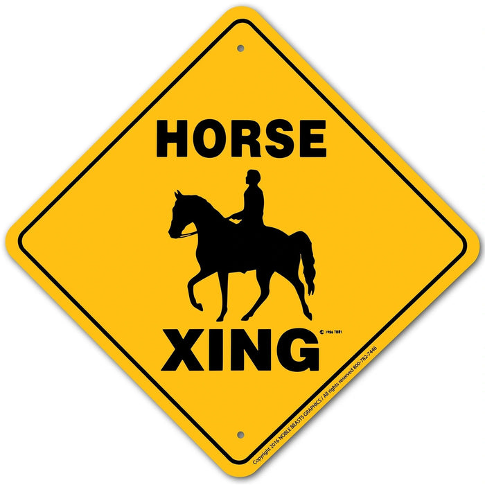 Horse (Pleasure Walker) Xing Sign Aluminum 12 in X 12 in #20412