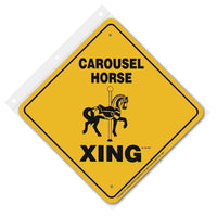 Carousel Horse Xing Sign Aluminum 12 in X 12 in #20923