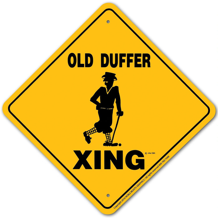 Old Duffer Xing Sign Aluminum 12 in X 12 in #20792