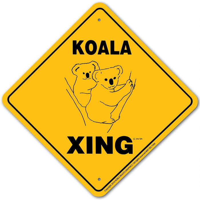 Koala Xing Sign Aluminum 12 in X 12 in #20760