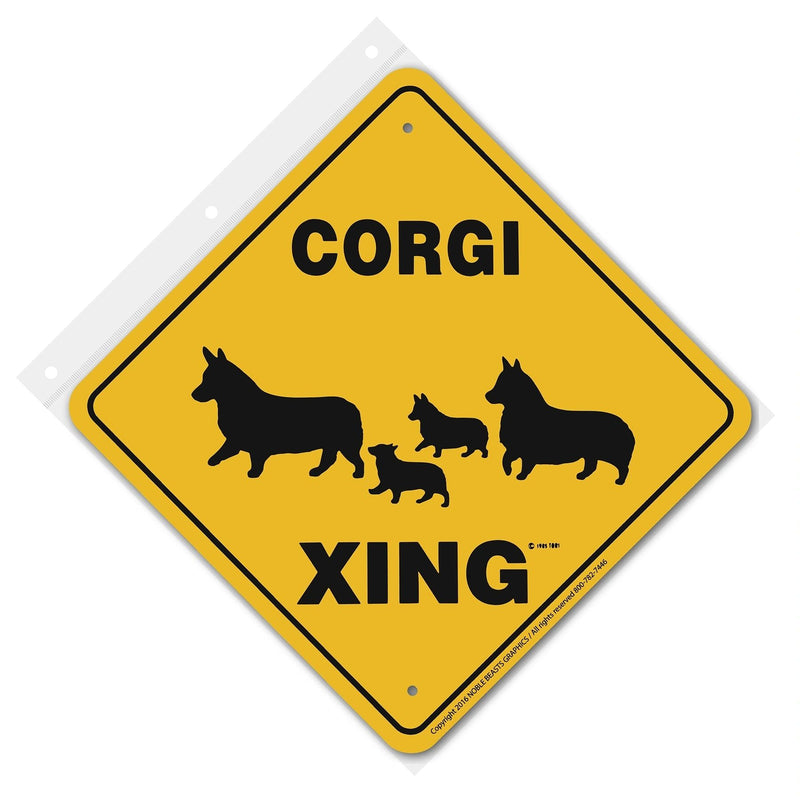 Corgi (Pembroke) Xing Sign Aluminum 12 in X 12 in #20372