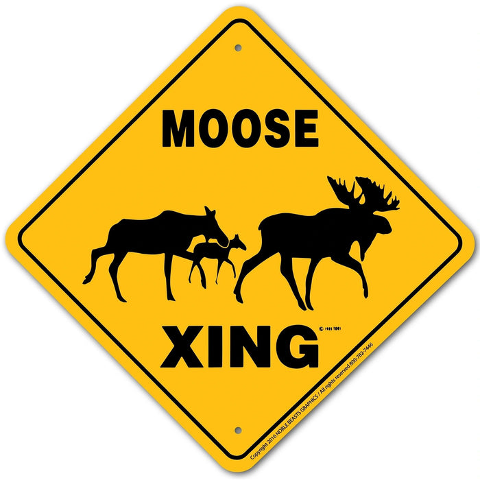 Moose Xing Sign Aluminum 12 in X 12 in #20366