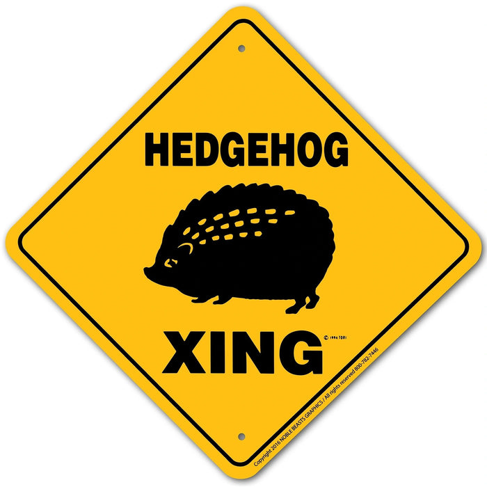 Hedgehog Xing Sign Aluminum 12 in X 12 in #20803