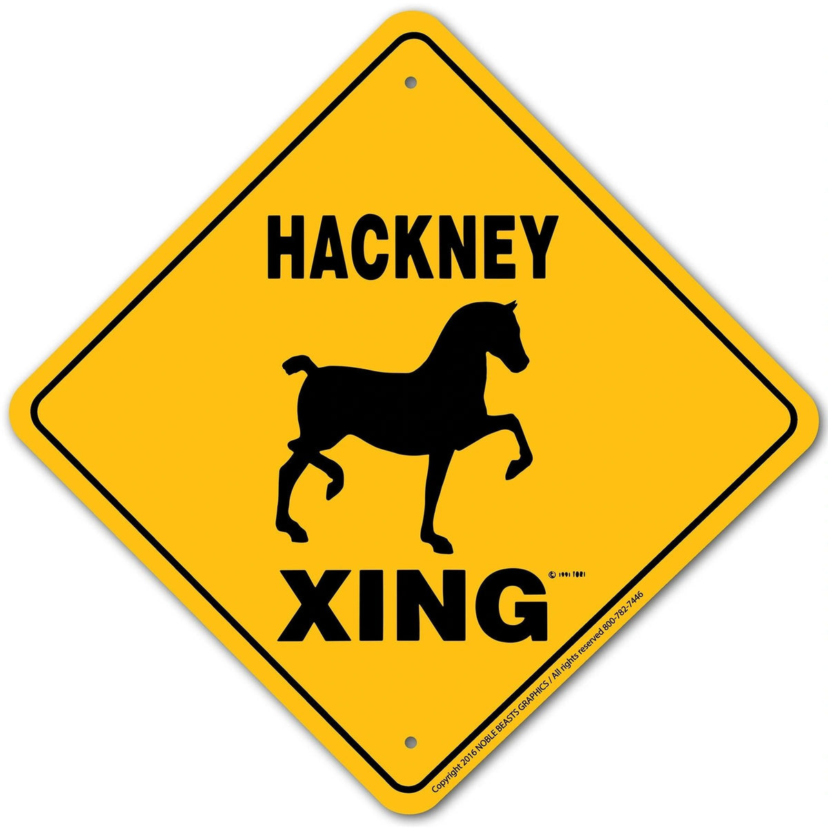 Hackney Xing Sign Aluminum 12 in X 12 in #20684