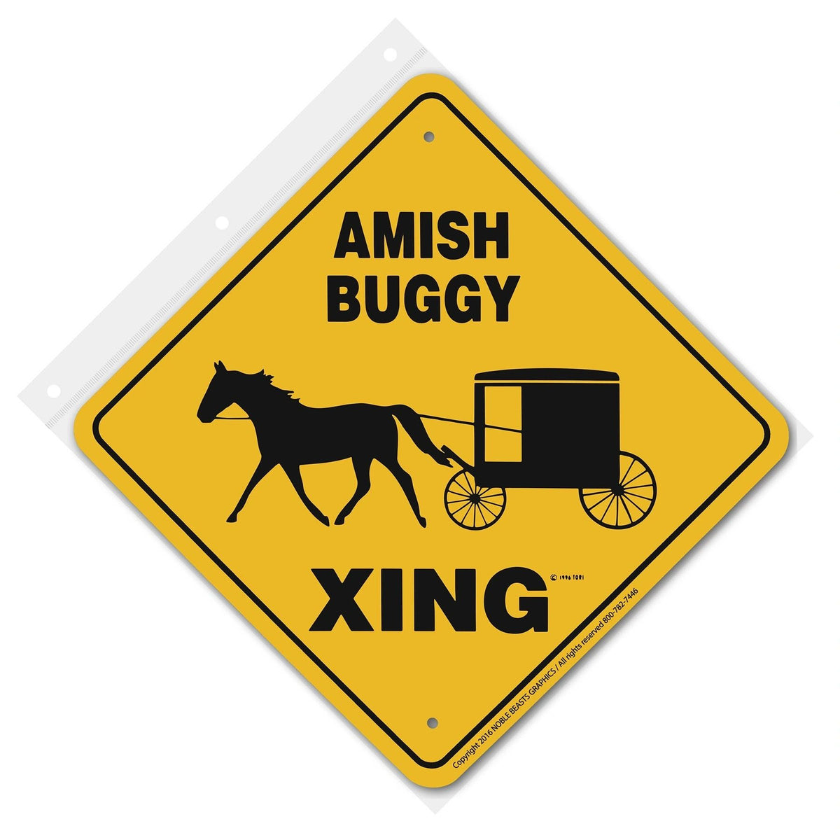 Amish Buggy Xing Sign Aluminum 12 in X 12 in #20918