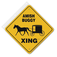 Amish Buggy Xing Sign Aluminum 12 in X 12 in #20918