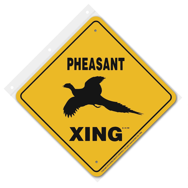 Pheasant Xing Sign Aluminum 12 in X 12 in #20689