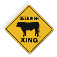 Gelbvieh Xing Sign Aluminum 12 in X 12 in #20728