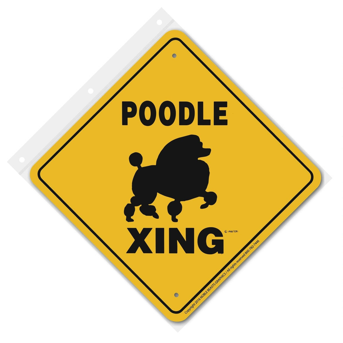 Poodle (Show Cut) Xing Sign Aluminum 12 in X 12 in #20460