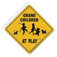 Grandchildren At Play Xing Sign Aluminum 12 in X 12 in #21702