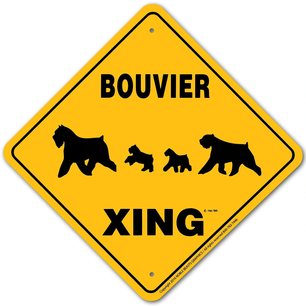 Bouvier Xing Sign Aluminum 12 in X 12 in #20346