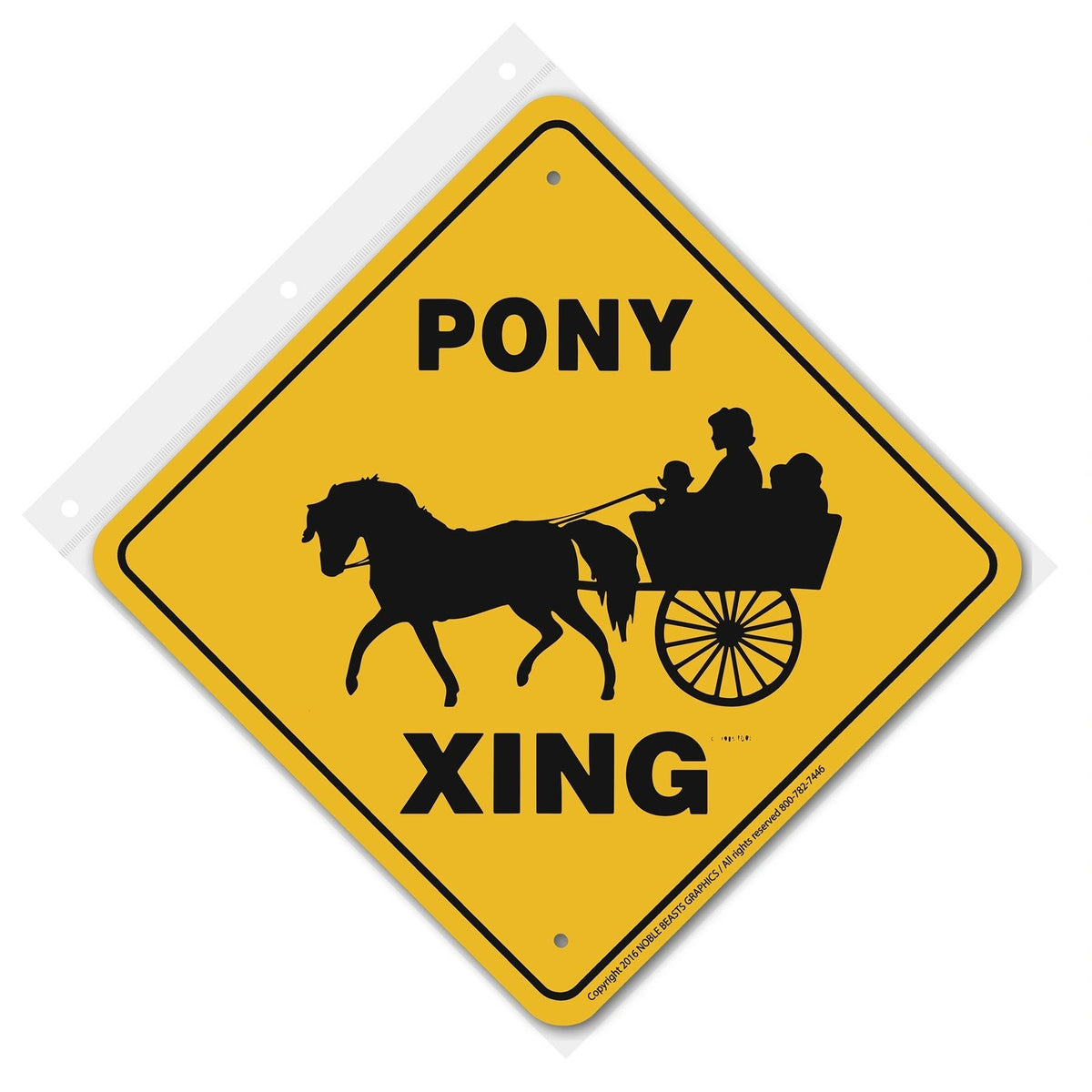 Pony (Cart) Xing Sign Aluminum 12 in X 12 in #20370