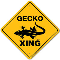 Gecko Xing Sign Aluminum 12 in X 12 in #20992