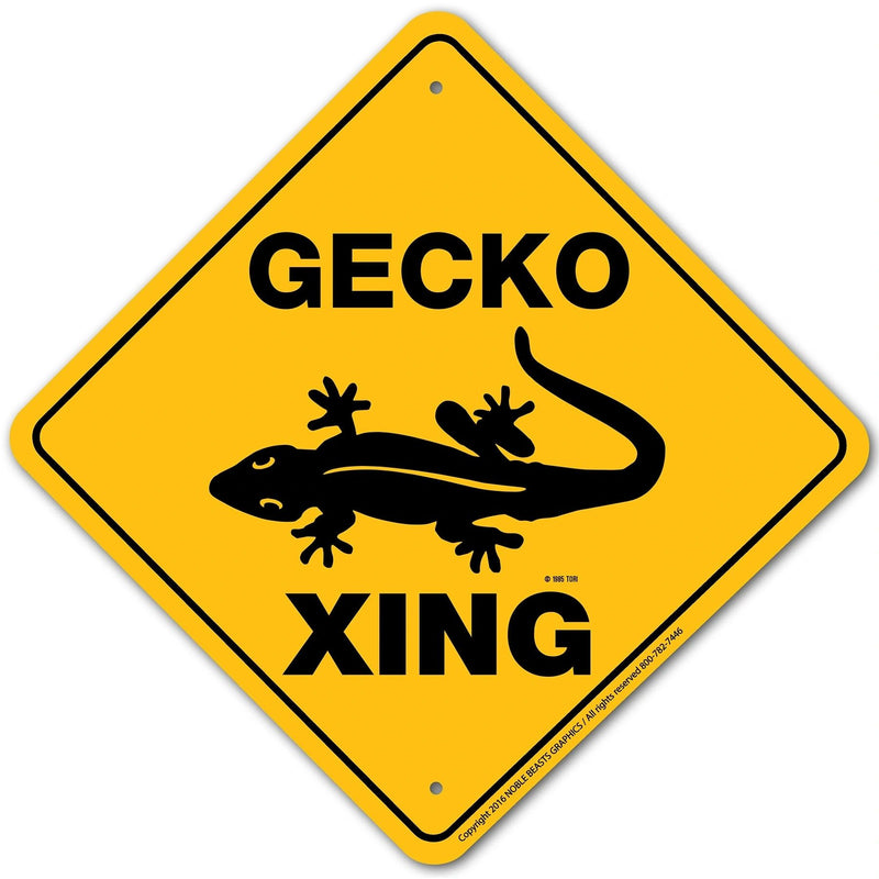 Gecko Xing Sign Aluminum 12 in X 12 in #20992