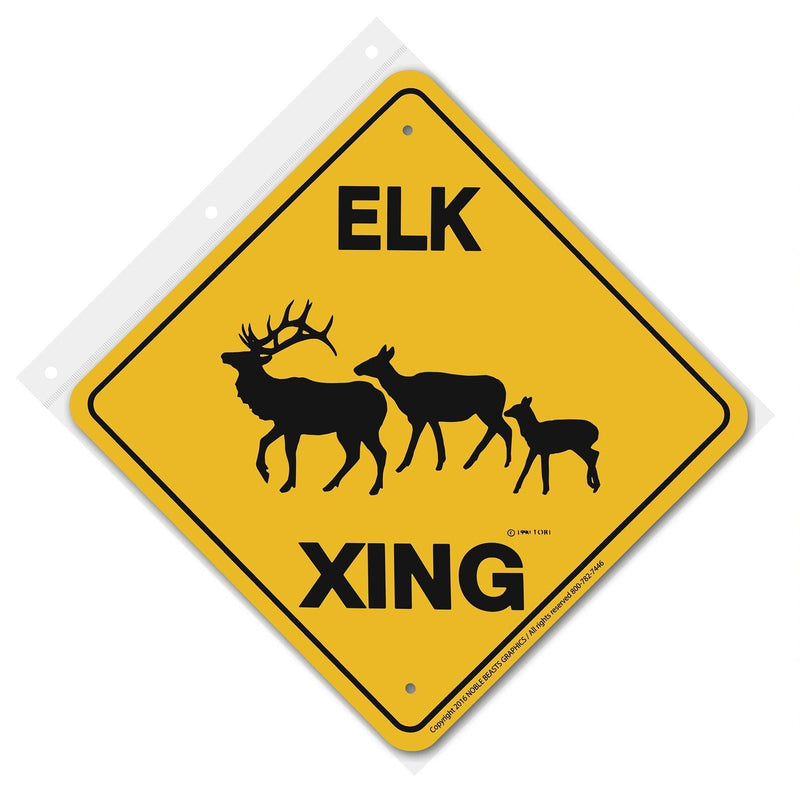 Elk Xing Sign Aluminum 12 in X 12 in #20616