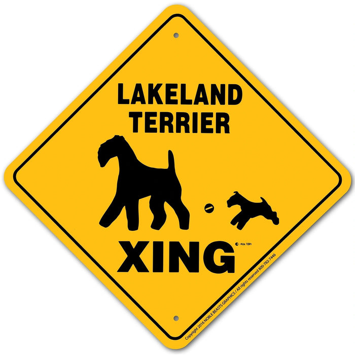 Lakeland Terrier Xing Sign Aluminum 12 in X 12 in #20550