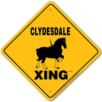 Clydesdale Xing Sign Aluminum 12 in X 12 in #20681