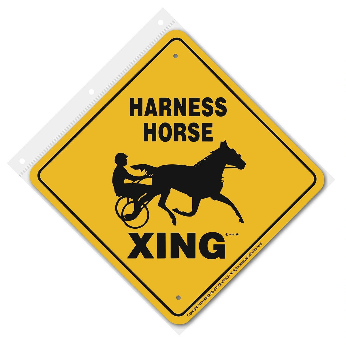 Harness Horse Xing Sign Aluminum 12 in X 12 in #20360