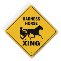 Harness Horse Xing Sign Aluminum 12 in X 12 in #20360