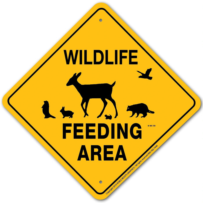 Wildlife Feeding Area Sign Aluminum 12 in X 12 in #947