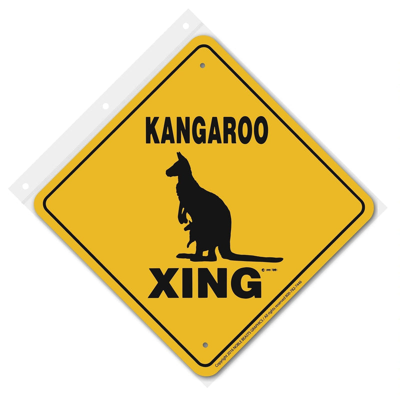 Kangaroo Xing Sign Aluminum 12 in X 12 in #20688