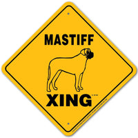 Mastiff Xing Sign Aluminum 12 in X 12 in #20560