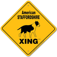 American Staffordshire Xing Sign Aluminum 12 in X 12 in #20740