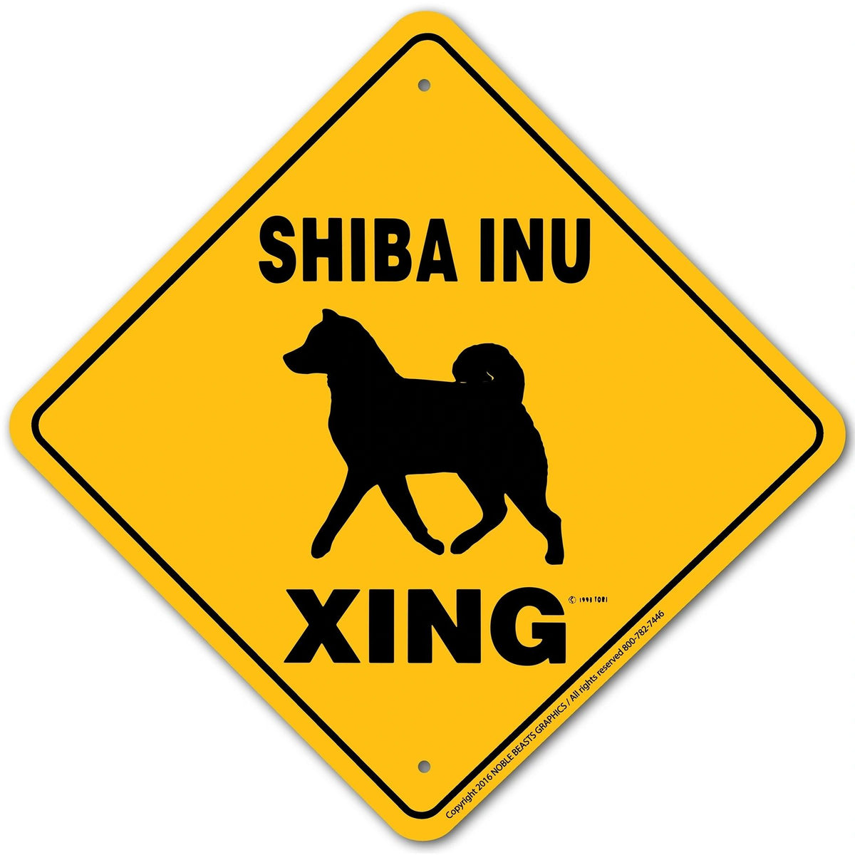 Shiba Inu Xing Sign Aluminum 12 in X 12 in #20766