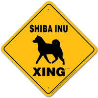 Shiba Inu Xing Sign Aluminum 12 in X 12 in #20766