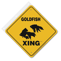 Goldfish Xing Sign Aluminum 12 in X 12 in #20836