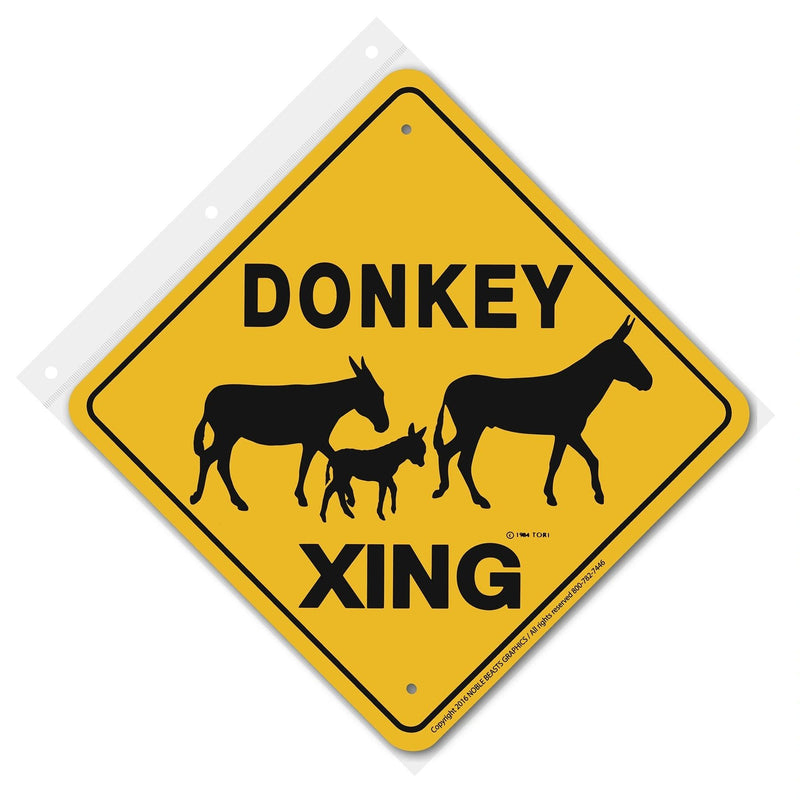 Donkey Xing Sign Aluminum 12 in X 12 in #20308