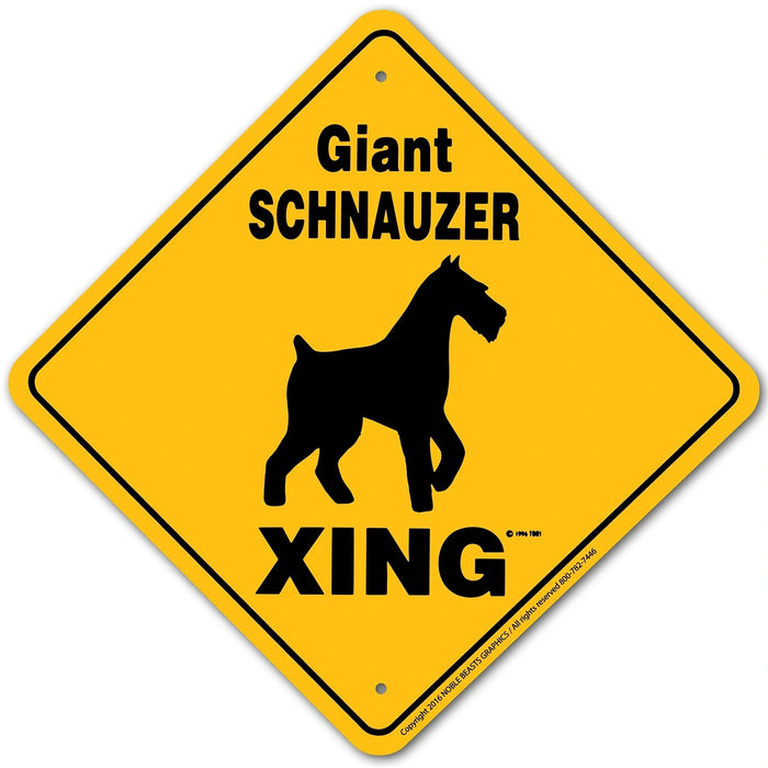 Giant Schnauzer Xing Sign Aluminum 12 in X 12 in #20872