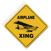 Airplane (Cessna) Xing Sign Aluminum 12 in X 12 in #20779