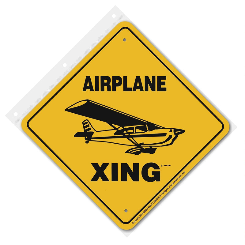 Airplane (Cessna) Xing Sign Aluminum 12 in X 12 in #20779