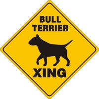 Bull Terrier Xing Sign Aluminum 12 in X 12 in #20602