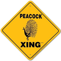 Peacock Xing Sign Aluminum 12 in X 12 in #20670