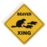 Beaver Xing Sign Aluminum 12 in X 12 in #20751